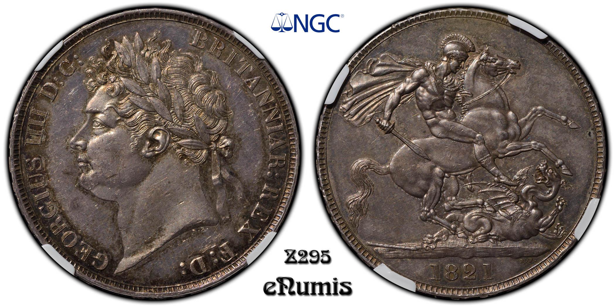 Great Britain, George IV, Crown 1821, Secundo, NGC MS 61