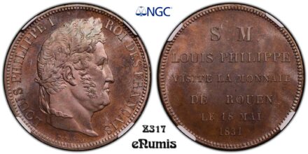 FRANCE, Louis Philippe, 5 Francs 1831, Essai, Mint Visit, Top Pop, NGC MS 65 BN
