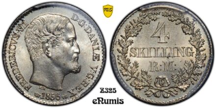 DENMARK, Frederick VII, 4 Skilling 1856, PCGS MS 66