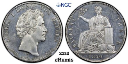 Germany, Bavaria, Ludwig I, Taler 1830, Loyalty of Bavarians, NGC MS 63