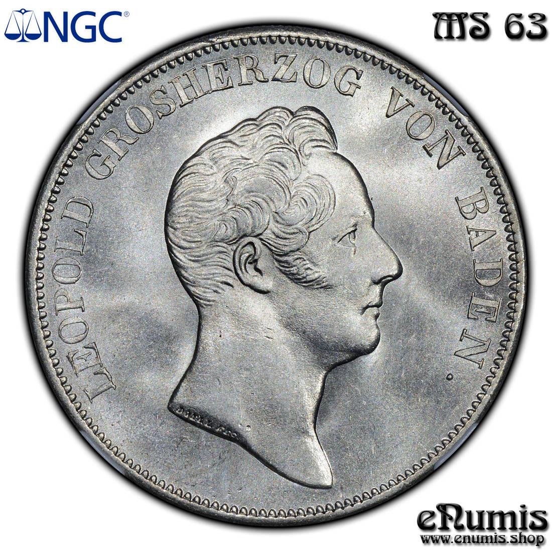 Germany, Baden, Leopold, Taler 1832, variant, NGC MS 63