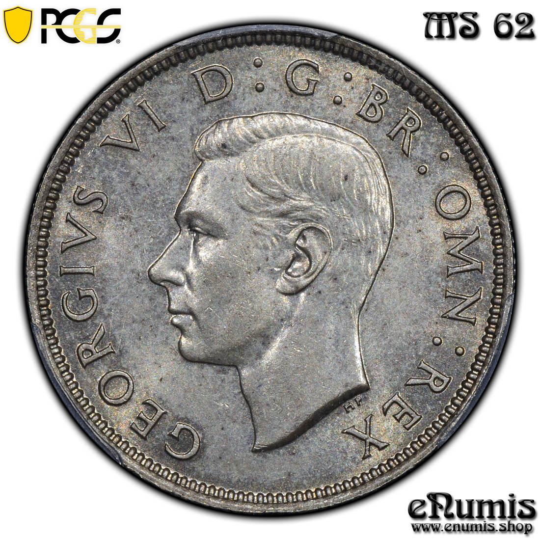 Great Britain, George VI, Florin 1937, undergraded, PCGS MS 62