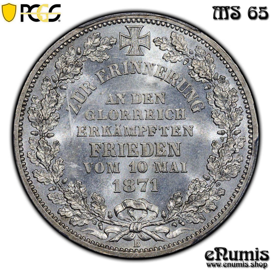 Germany, Bremen, Taler 1871, Victory over France, PCGS MS 65