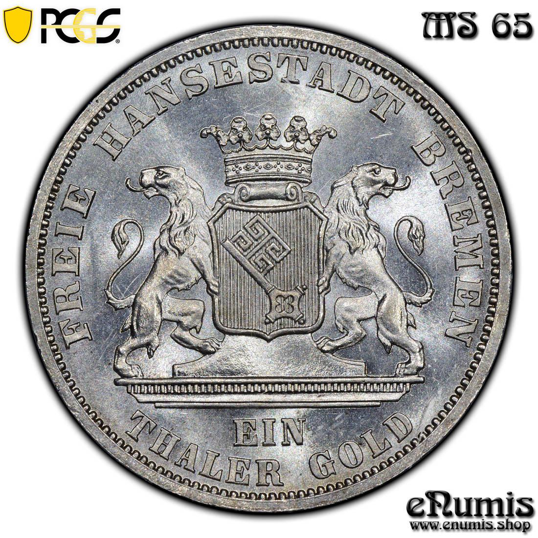 Germany, Bremen, Taler 1871, Victory over France, PCGS MS 65