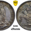 Great Britain, Victoria, Crown 1887, toned, PCGS MS 64