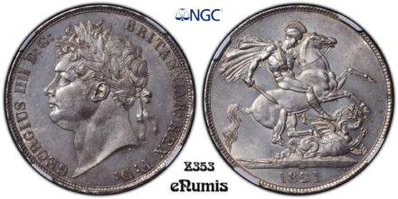 Great Britain, George IV, Crown 1821, Secundo, NGC MS 63