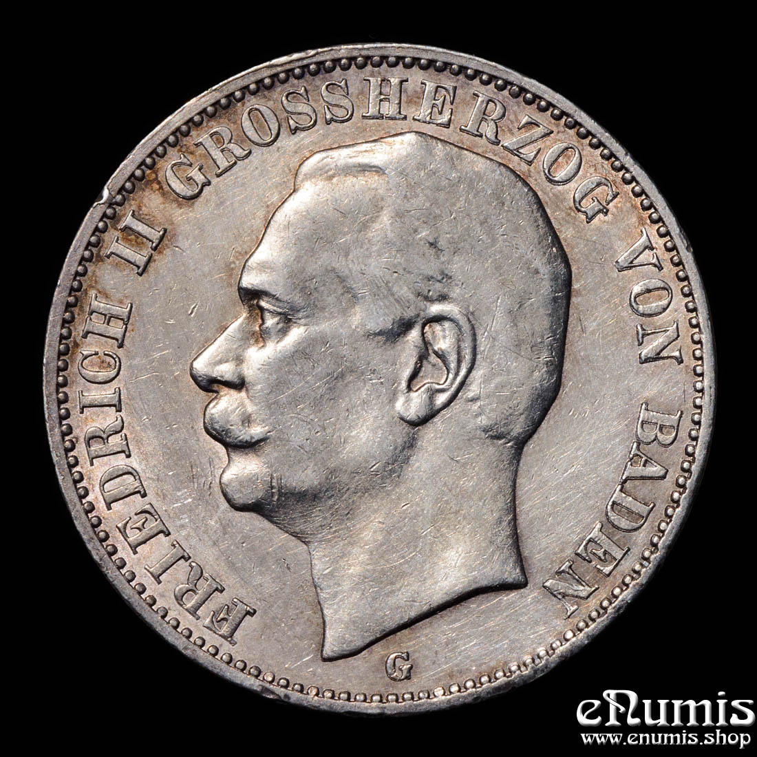 Germany, Baden, Friedrich II, 3 Mark 1912, XF/XF+