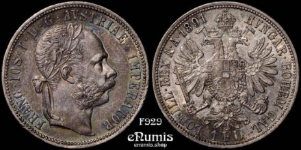 AUSTRIA, Franz Joseph I, 1 Florin Gulden 1891, nicely toned, XF+
