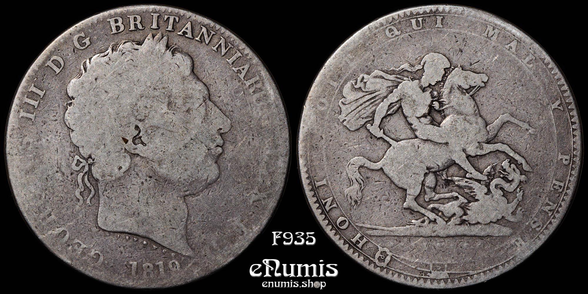 Great Britain, George III, Crown 1819, LIX, Fine