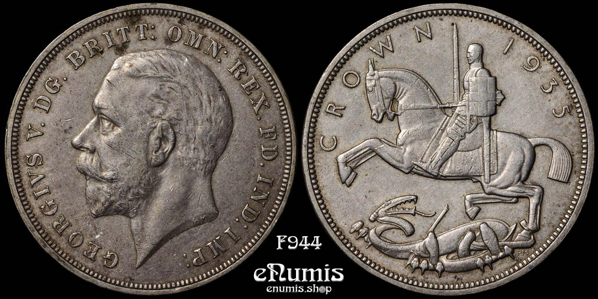 Great Britain, George V, Crown 1935, Art Deco, XF+ Great Britain, George V, Crown 1935, Art Deco, XF+