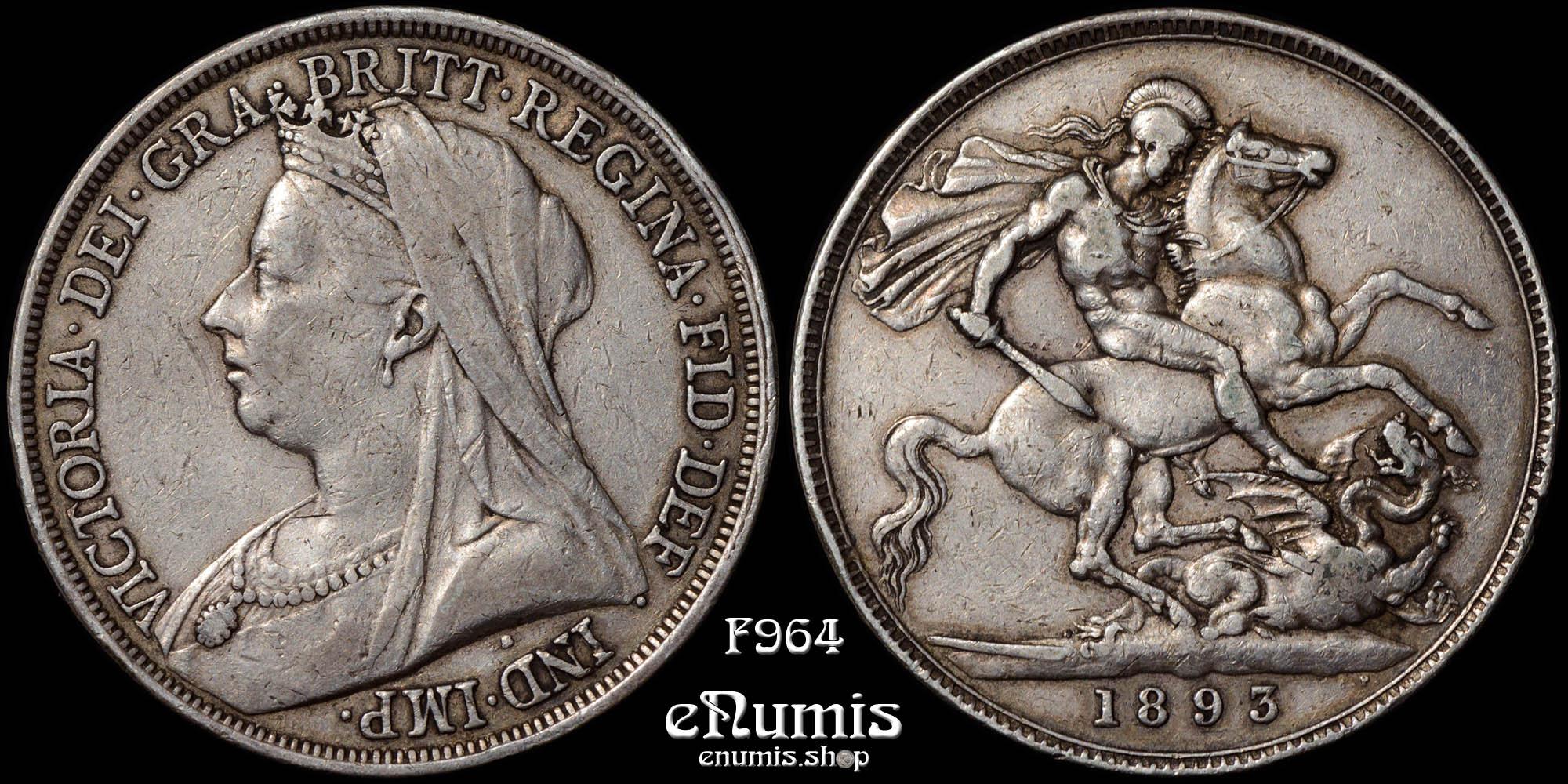 Great Britain, Victoria, Crown 1893, LVI, VF-XF/aXF