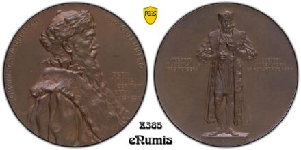 USA, Huge Medal 1899, Gutenberg Statue, Top Pop, PCGS SP 64 BN