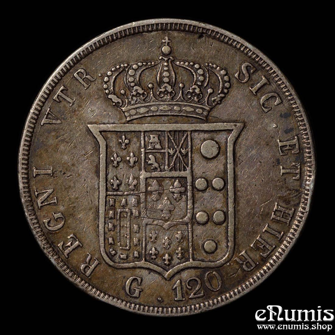 Italy, Naples, Ferdinando II, 120 Grana 1848 /7, toned, Rare!, XF