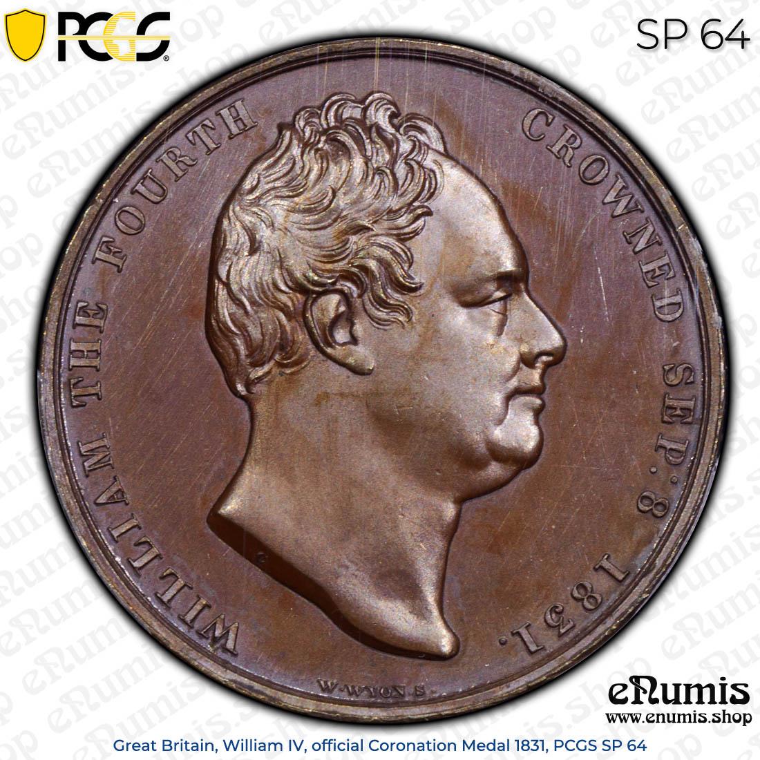 Great Britain, William IV, official Coronation Medal 1831, PCGS SP 64 Great Britain, William IV, official Coronation Medal 1831, PCGS SP 64