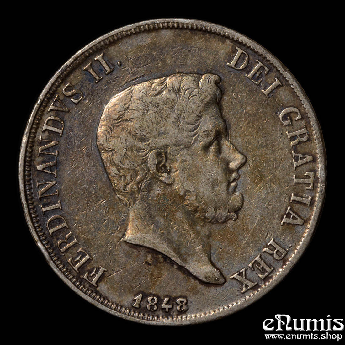 Italy, Naples, Ferdinando II, 120 Grana 1848 /7, toned, Rare!, XF