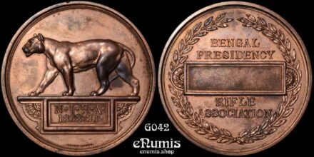 INDIA, Large Bengal Presidency Rifle Association Medal 1886, Rare!