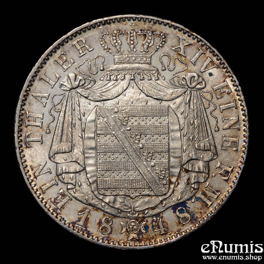 Germany, Saxony, Friedrich August II, Taler 1848, aUNC