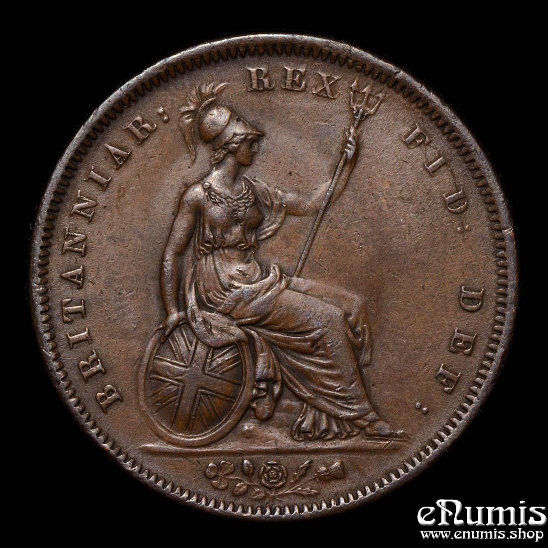 Great Britain, George IV, Penny 1826, Rare type with Thin line, XF+ Great Britain, George IV, Penny 1826, Rare type with Thin line, XF+