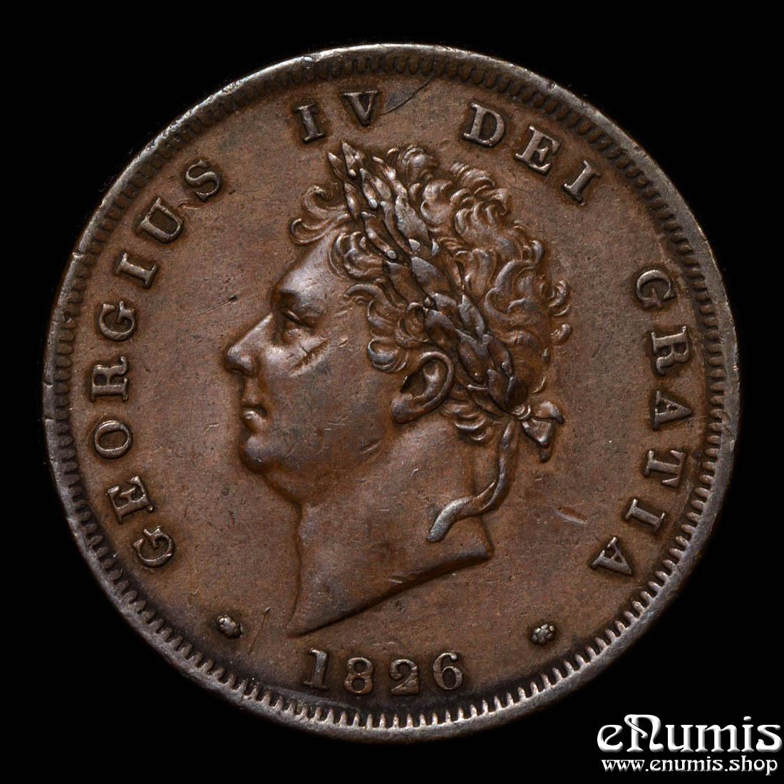 Great Britain, George IV, Penny 1826, Rare type with Thin line, XF+ Great Britain, George IV, Penny 1826, Rare type with Thin line, XF+