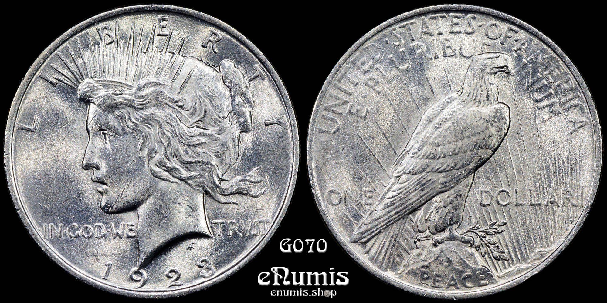 USA, $1 Peace Dollar 1923, Philadelphia, UNC