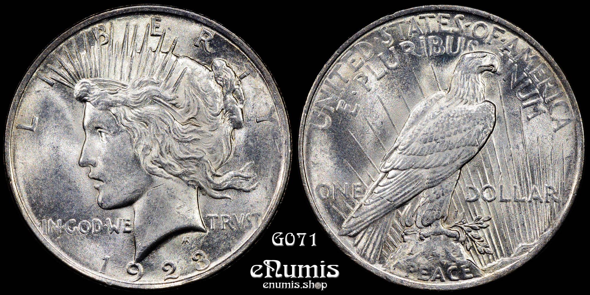USA, $1 Peace Dollar 1923, Philadelphia, UNC USA, $1 Peace Dollar 1923, Philadelphia, UNC