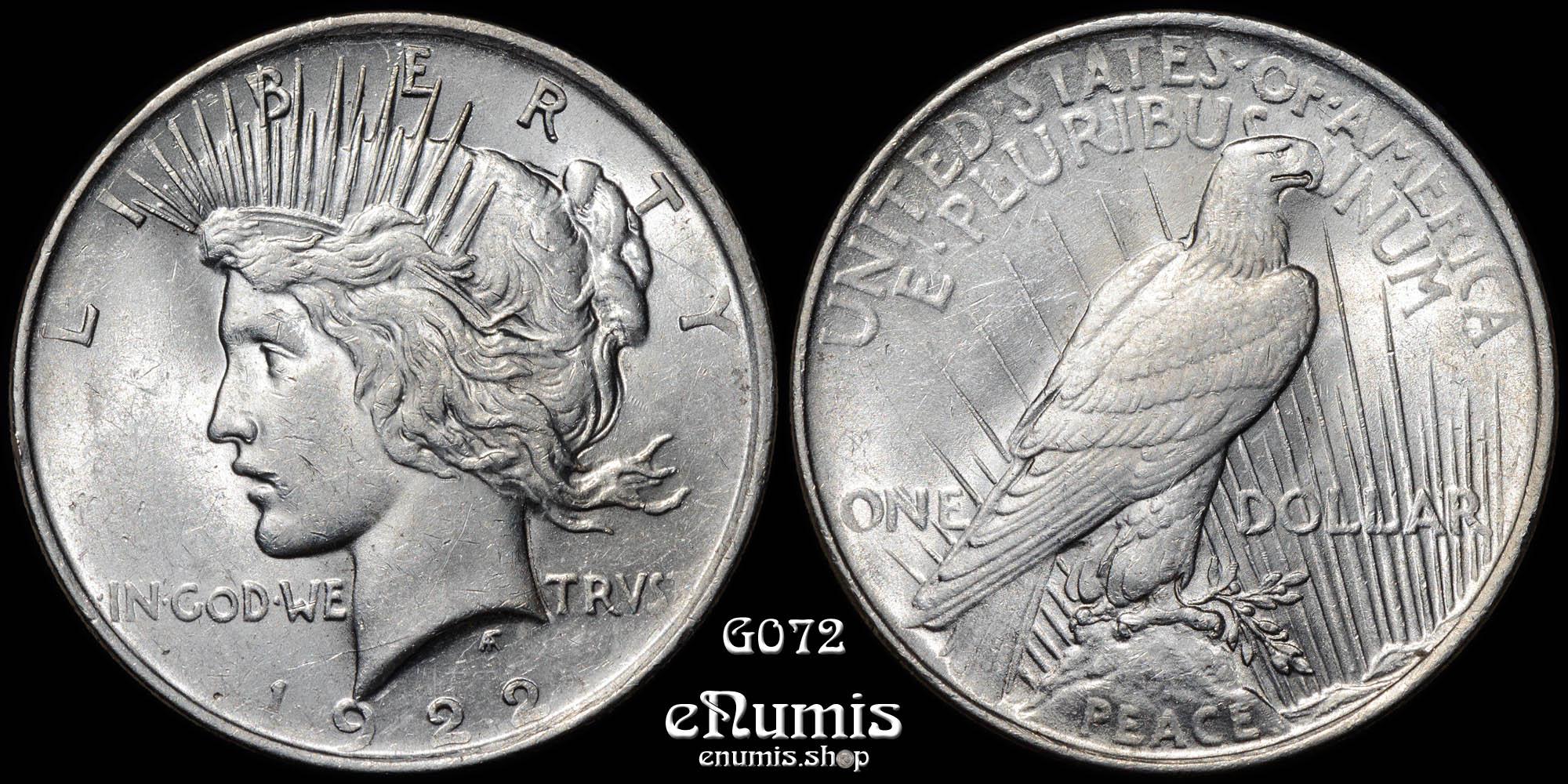 USA, $1 Peace Dollar 1922, Philadelphia, aUNC USA, $1 Peace Dollar 1922, Philadelphia, aUNC