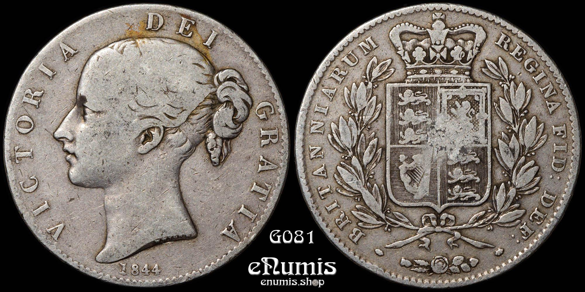 Great Britain, Victoria, Crown 1844, VIII, Star, Unfinished die, aVF