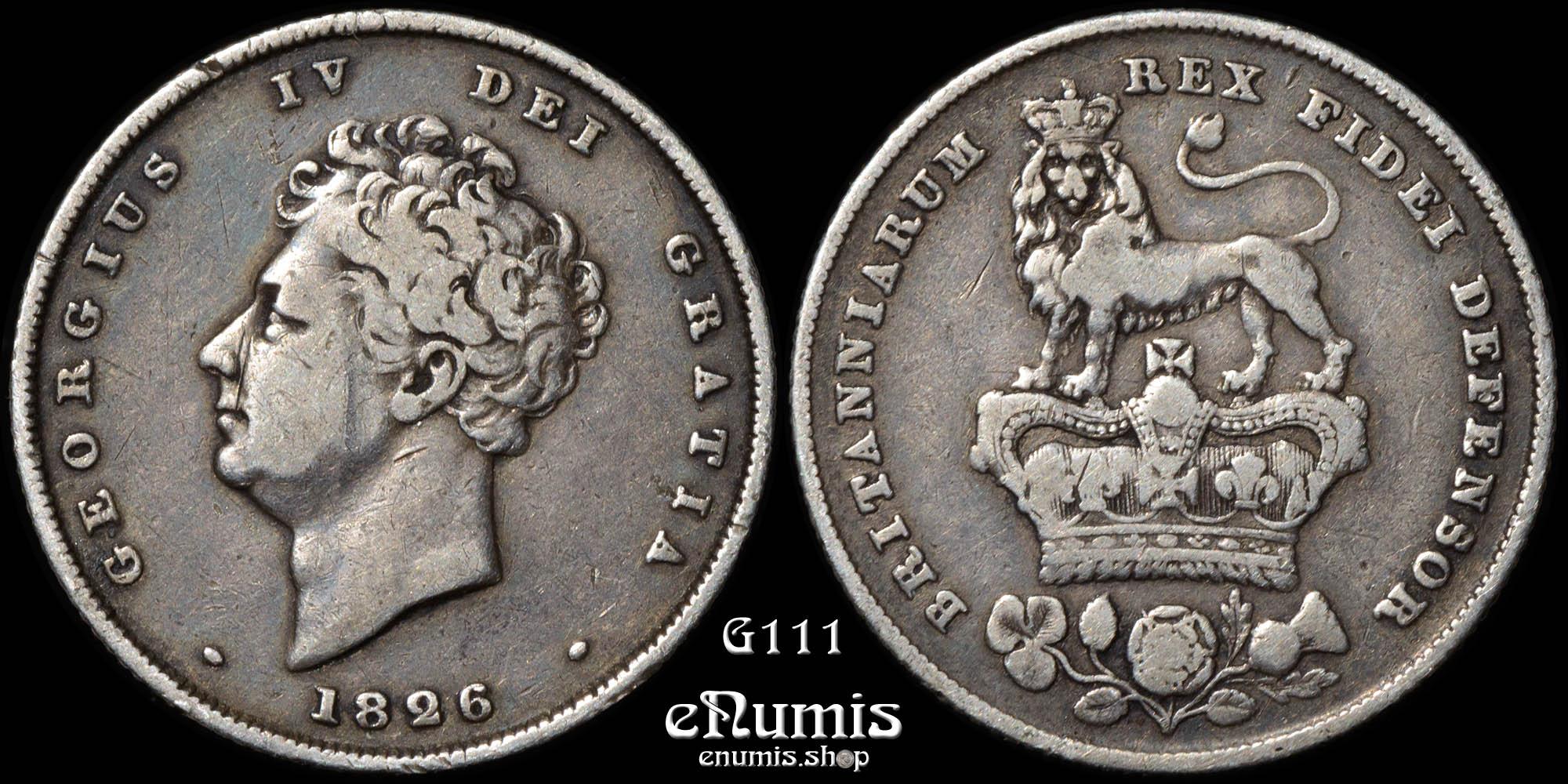 Great Britain, George IV, Shilling 1826, VF