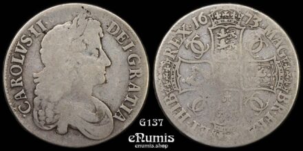 Great Britain, Charles II, Crown 1673, Vicesimo Qvinto, Fine+