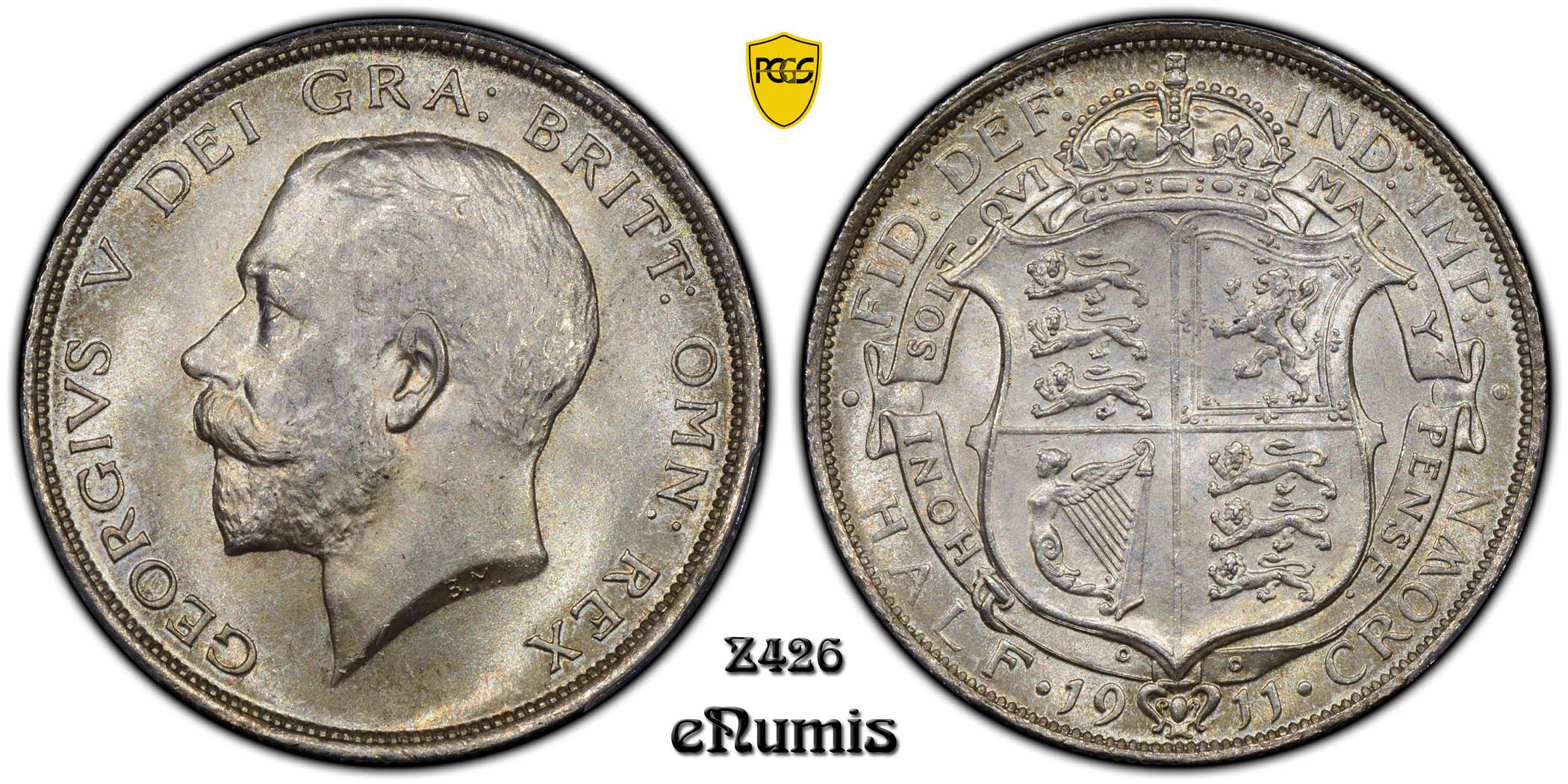 Great Britain, George V, Halfcrown 1911, PCGS MS 64 Great Britain, George V, Halfcrown 1911, PCGS MS 64