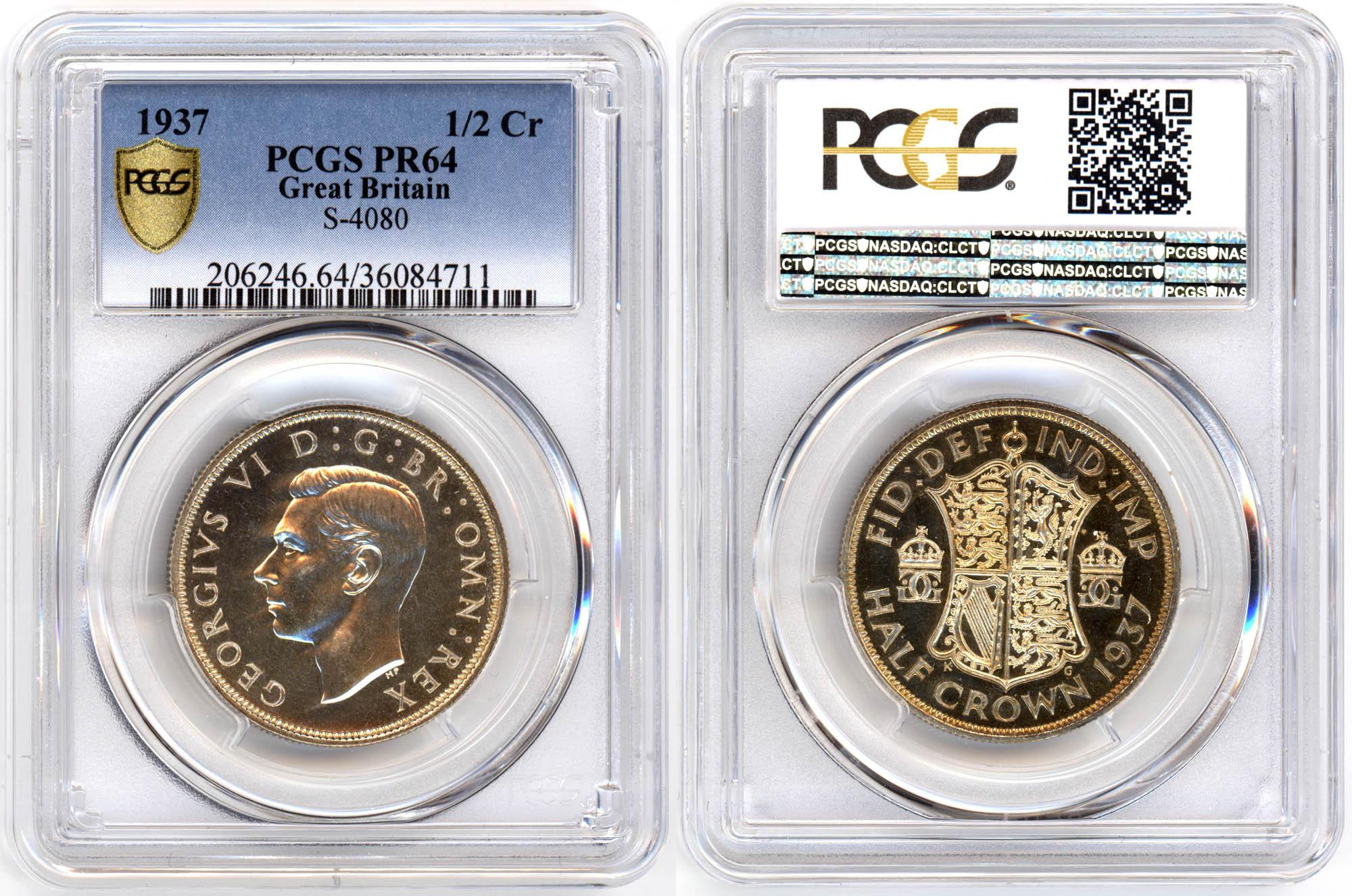 Great Britain, George VI, Halfcrown 1937, PROOF, PCGS PR 64