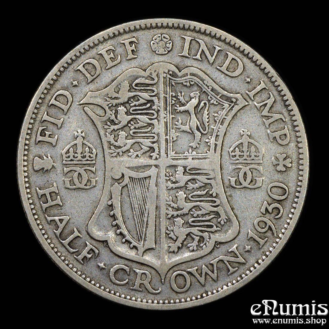 Great Britain, George V, Halfcrown 1930, rarest year, F/aVF