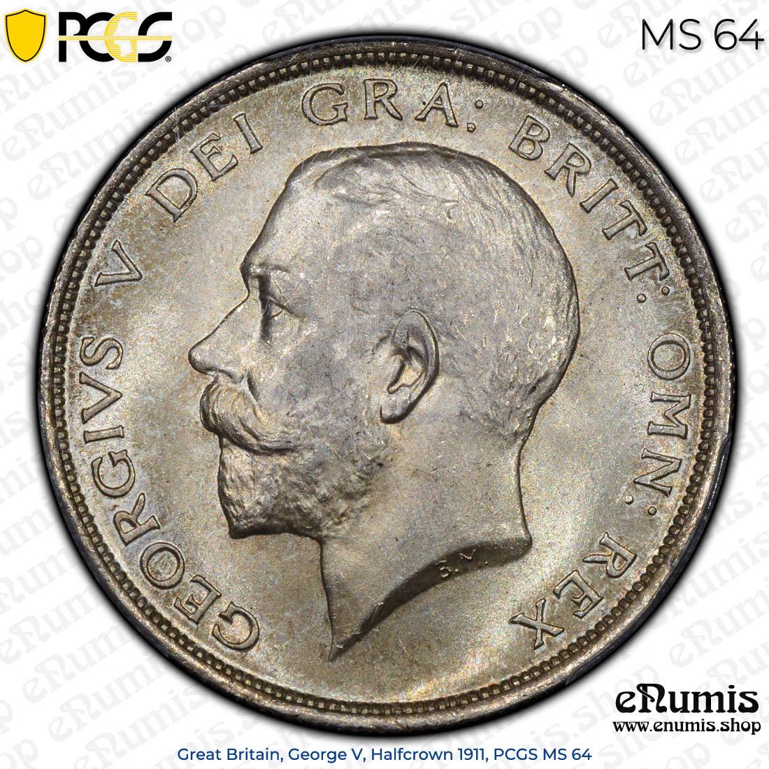 Great Britain, George V, Halfcrown 1911, PCGS MS 64 Great Britain, George V, Halfcrown 1911, PCGS MS 64
