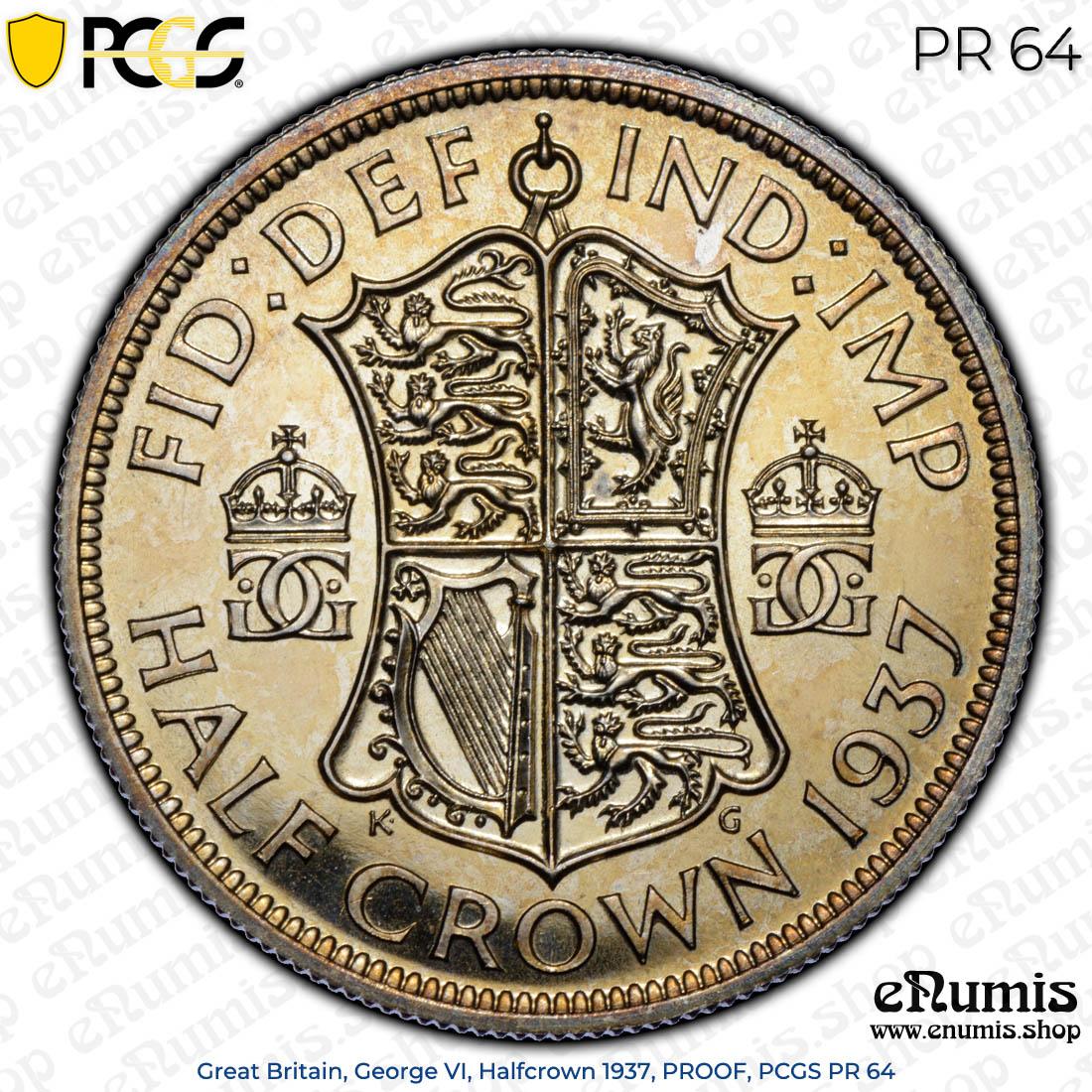 Great Britain, George VI, Halfcrown 1937, PROOF, PCGS PR 64