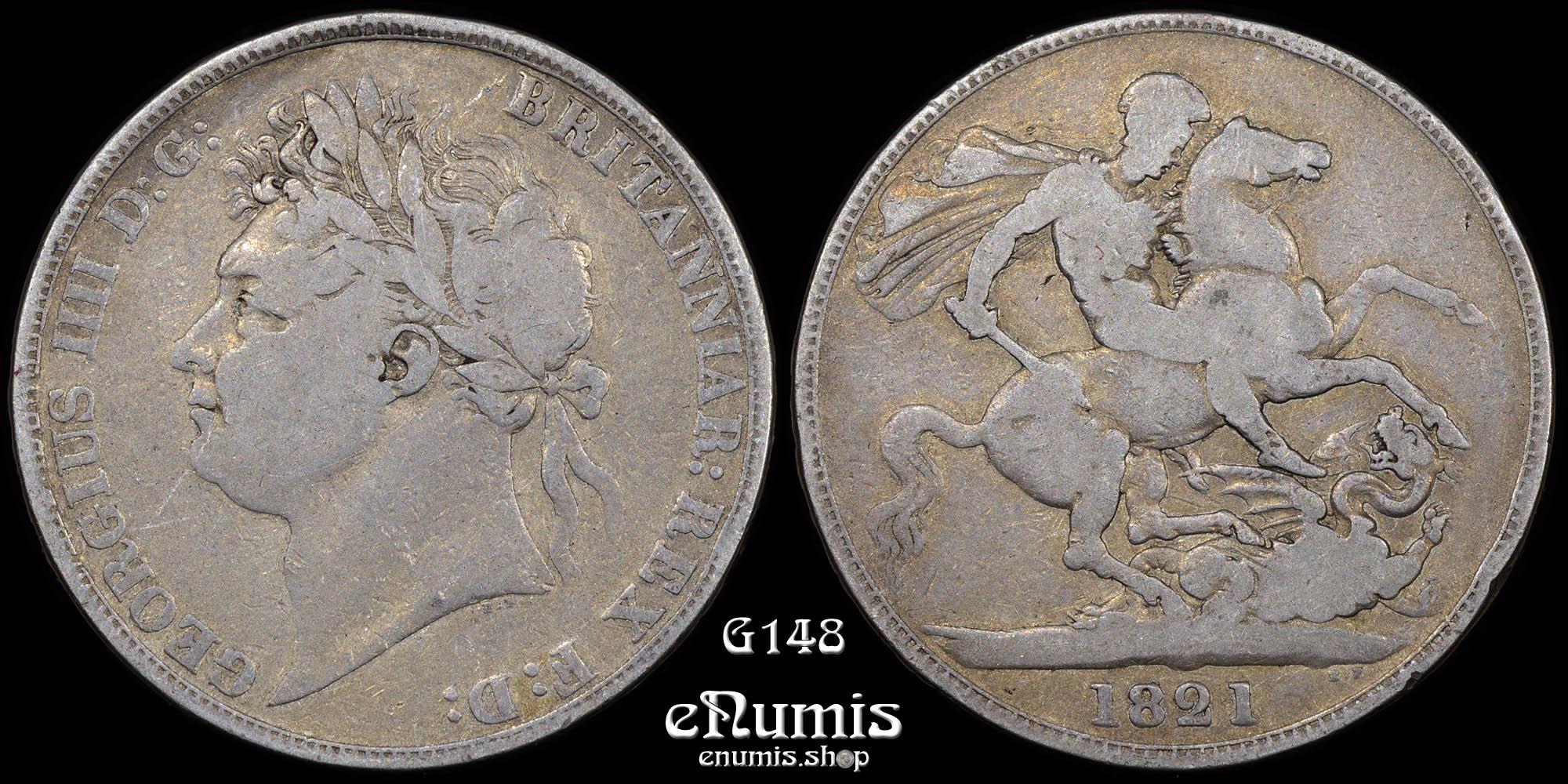 Great Britain, George IV, Crown 1821, Secundo, Fine