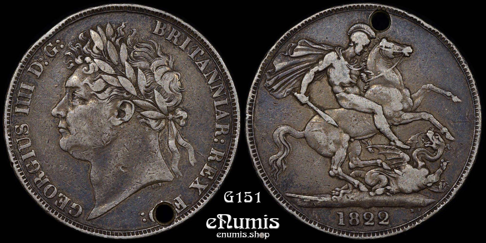 Great Britain, George IV, Crown 1822, Tertio, VF Great Britain, George IV, Crown 1822, Tertio, VF
