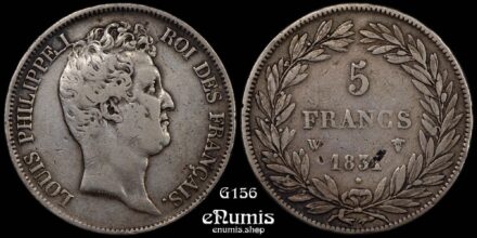 FRANCE, Louis Philippe, 5 Francs 1831 W, Lille, edge incused, VF