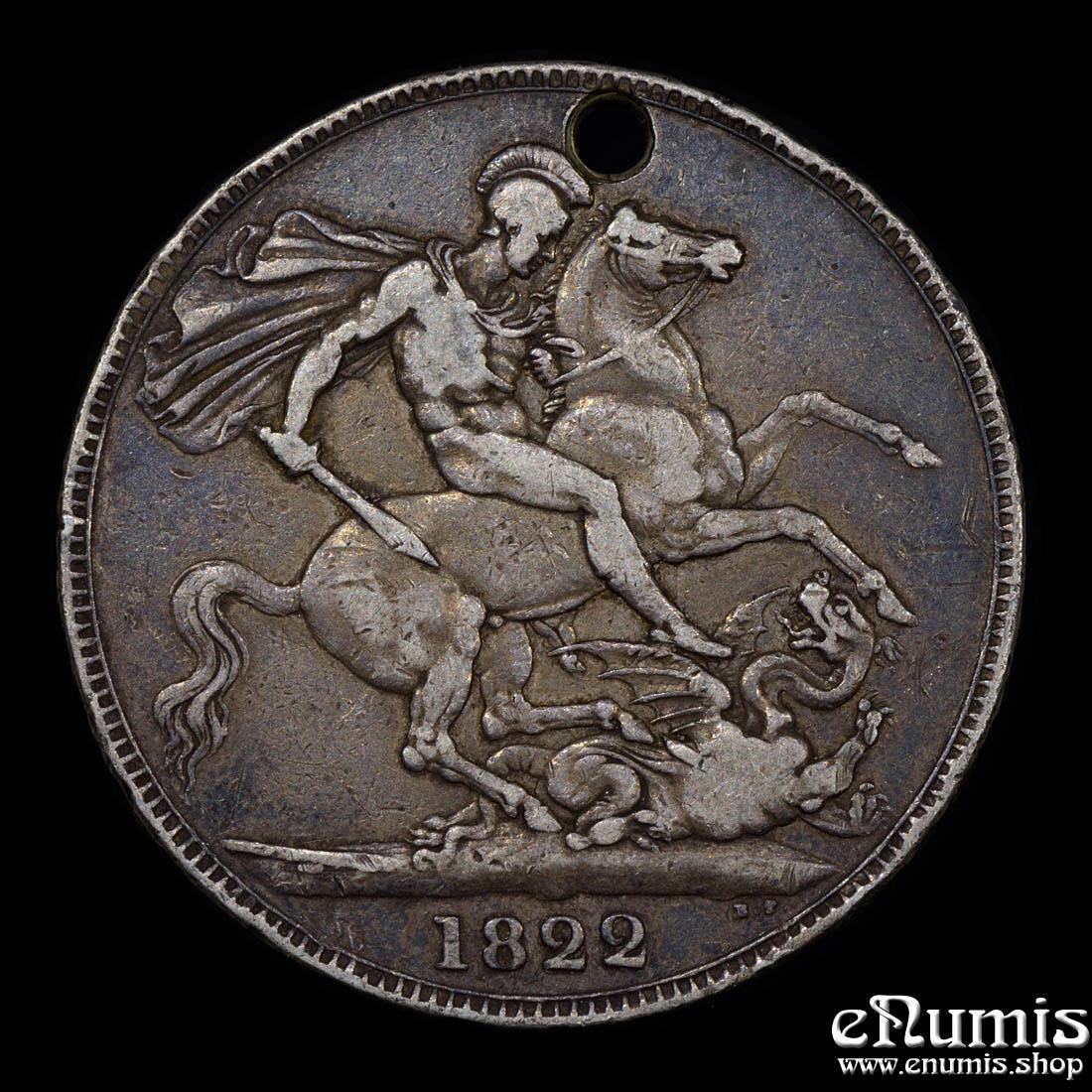 Great Britain, George IV, Crown 1822, Tertio, VF Great Britain, George IV, Crown 1822, Tertio, VF