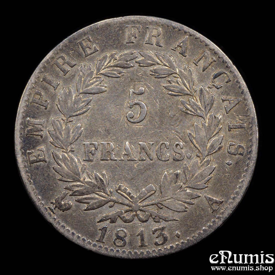FRANCE, Napoleon I, 5 Francs 1813 A, Paris, aXF