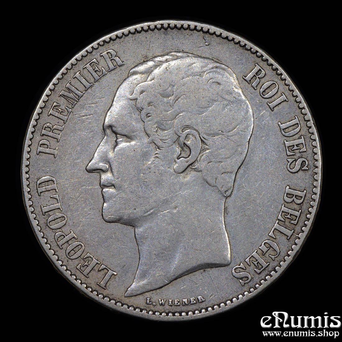 BELGIUM, Leopold I, 5 Francs 1849, VF+ BELGIUM, Leopold I, 5 Francs 1849, VF+
