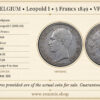 BELGIUM, Leopold I, 5 Francs 1849, VF+ BELGIUM, Leopold I, 5 Francs 1849, VF+