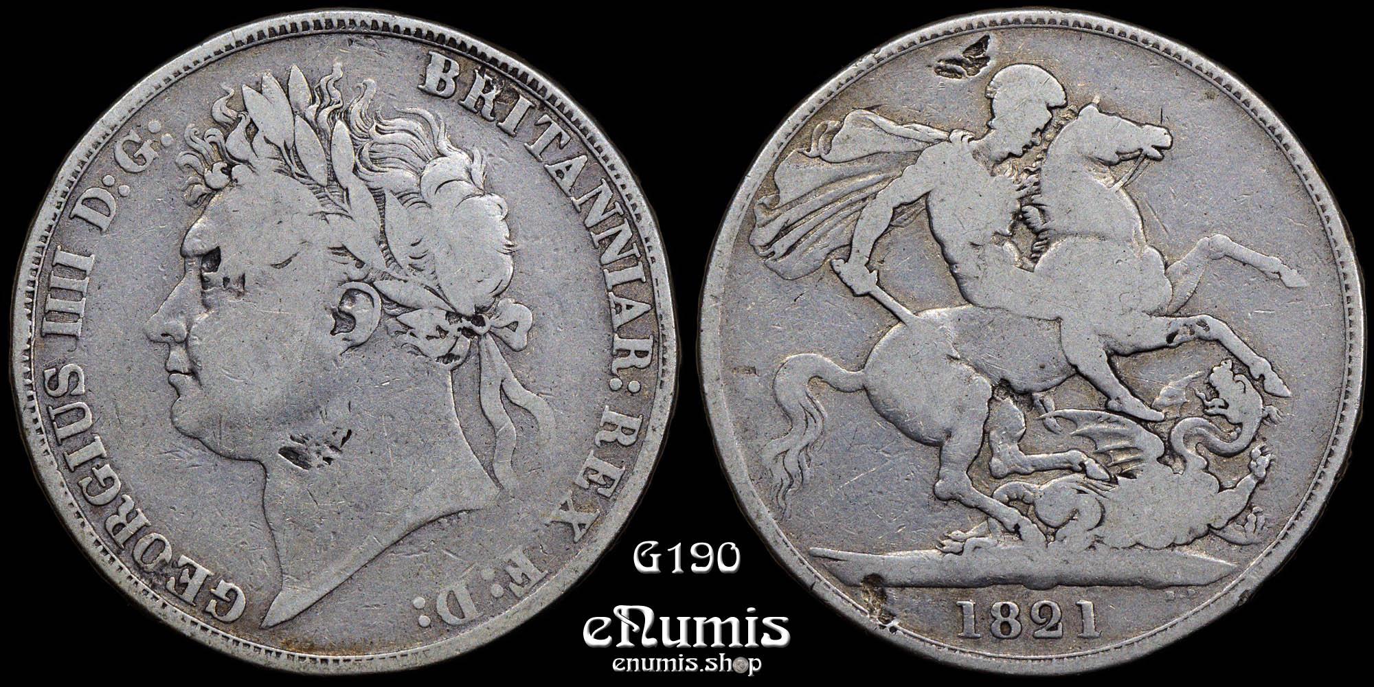 Great Britain, George IV, Crown 1821, Secundo, Fine