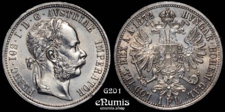AUSTRIA, Franz Joseph I, 1 Florin Gulden 1872, Scarce, UNC