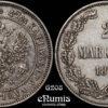 Russia, Finland, Alexander II, 2 Markkaa 1874, VF-XF Russia, Finland, Alexander II, 2 Markkaa 1874, VF-XF