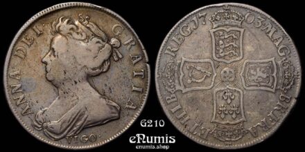 Great Britain, Anne, Halfcrown 1703, Vigo, Tertio, VF