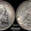 Germany, Wurttemberg, Wilhelm II, 3 Mark 1914, aUNC/UNC Germany, Wurttemberg, Wilhelm II, 3 Mark 1914, aUNC/UNC