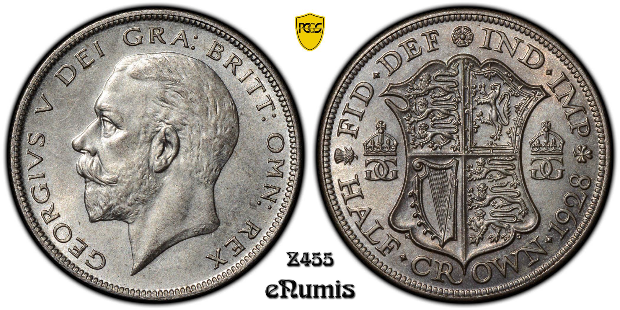 Great Britain, George V, Halfcrown 1928, PCGS MS 65