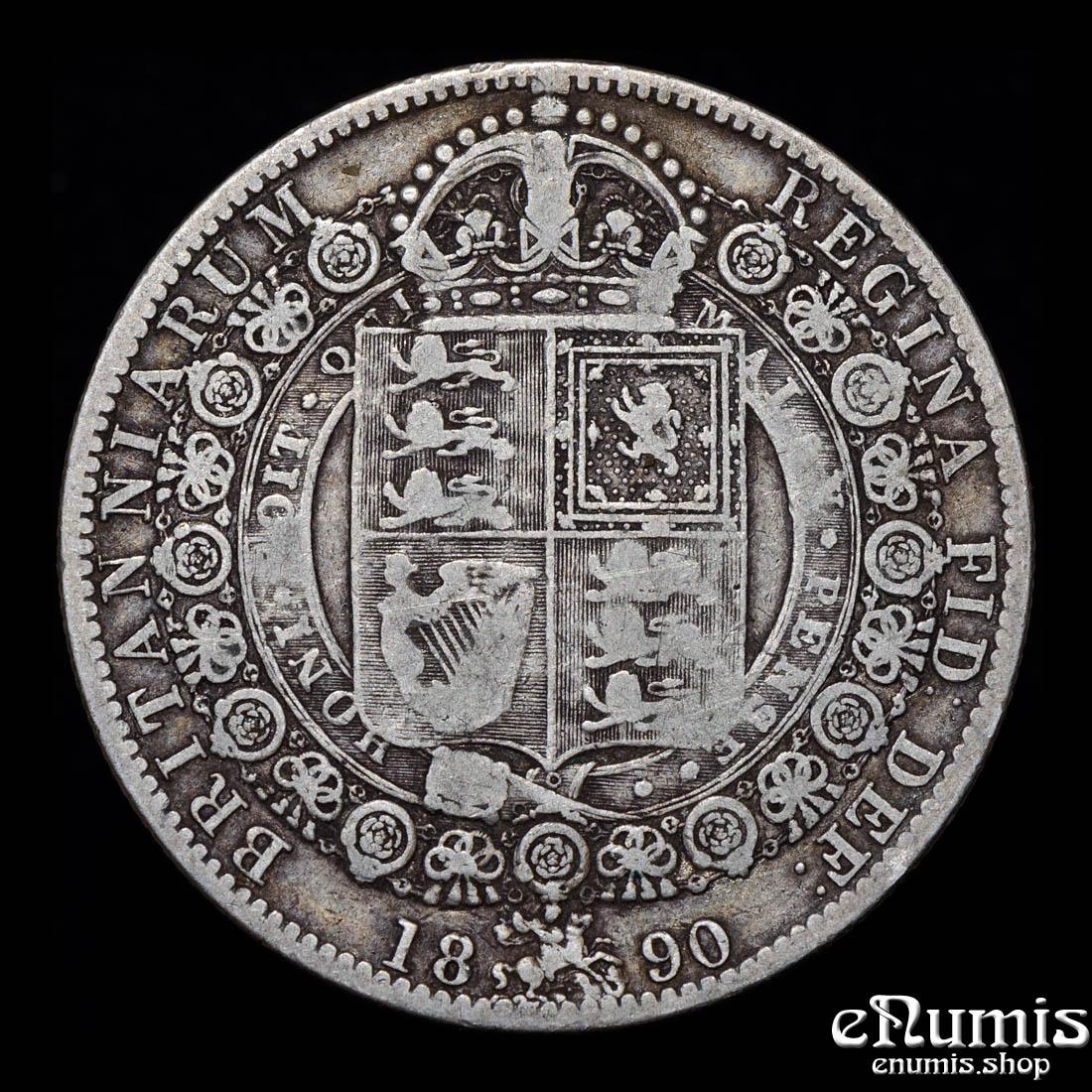 Great Britain, Victoria, Halfcrown 1890, Fine+ Great Britain, Victoria, Halfcrown 1890, Fine+