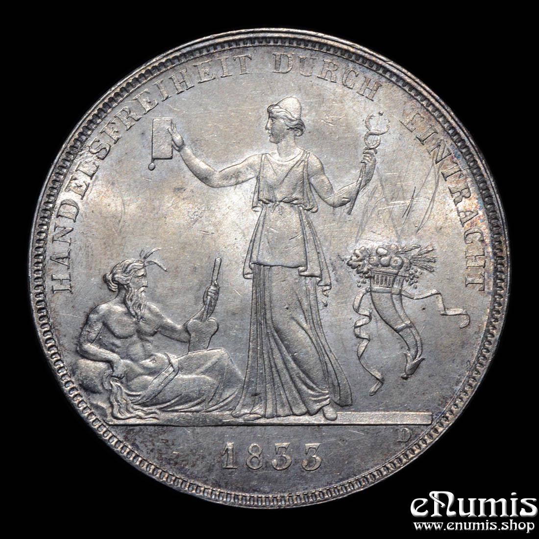 Germany, Wurttemberg, Wilhelm I, Taler 1833, scratches, UNC
