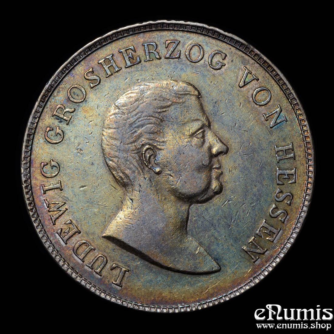 Germany, Hesse Darmstadt, Ludwig I, Taler 1825, toned, XF